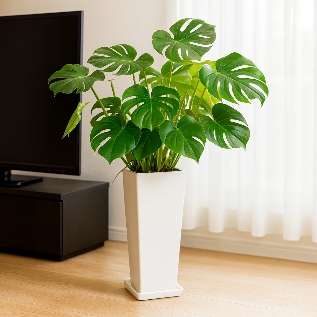 モンステラ白の長角陶器2