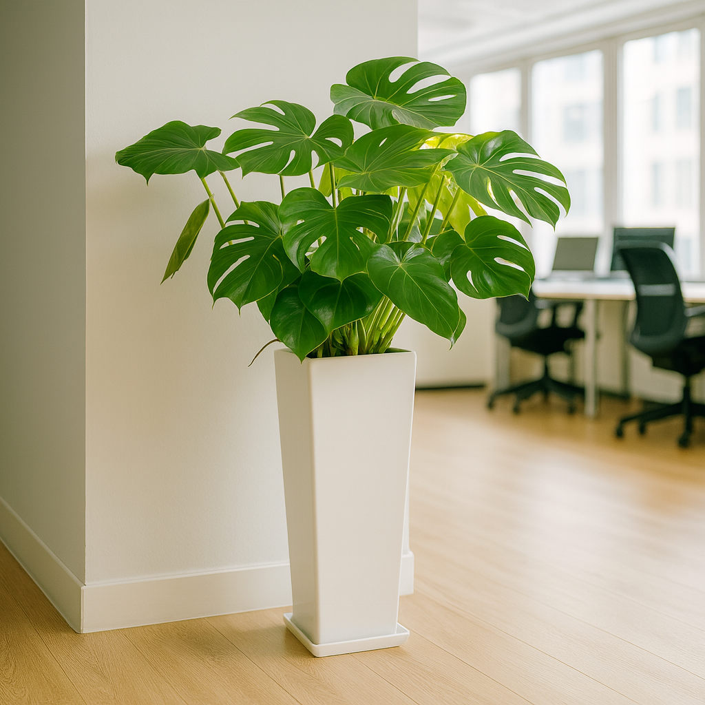 モンステラ白の長角陶器4